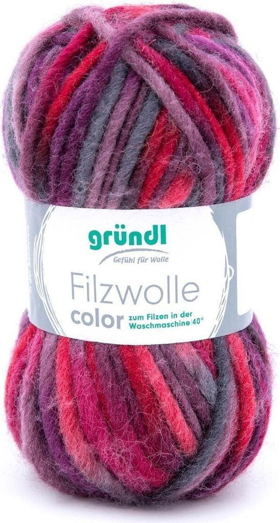 A ball of colorful yarn with a label.