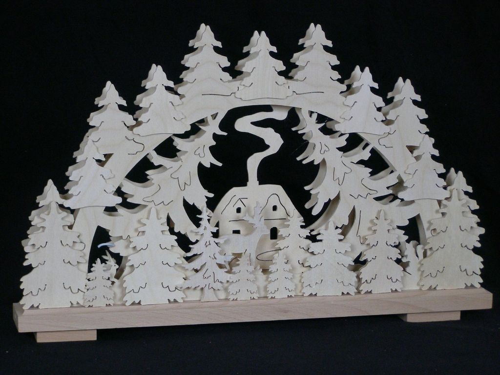 Original Erzgebirgischer Marken Schwibbogen Lichterbogen 50 x 31 cm S50-B_24