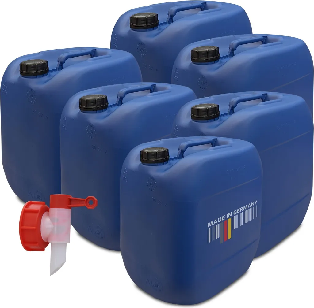 Réservoir d'Eau de Transport 30L Plasteo : Pack de 6 pour Camping et Pro