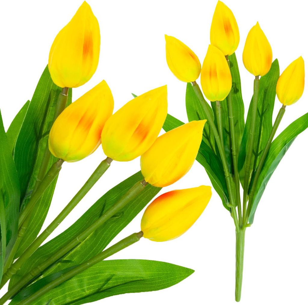 Frothy Tulips X5 Yellow Artificial Tulips In A Bunch