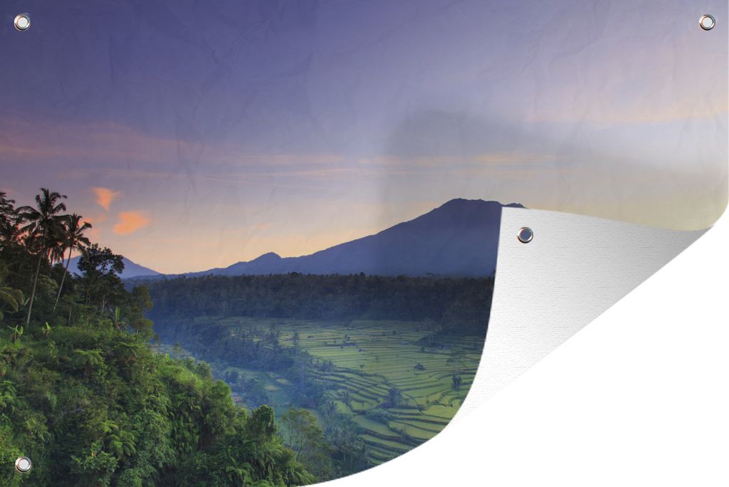 MuchoWow 90x60 cm Outdoor-Poster Gartendeko Sichtschutz Garten Poster für den Garten Reisfelder in Indonesien