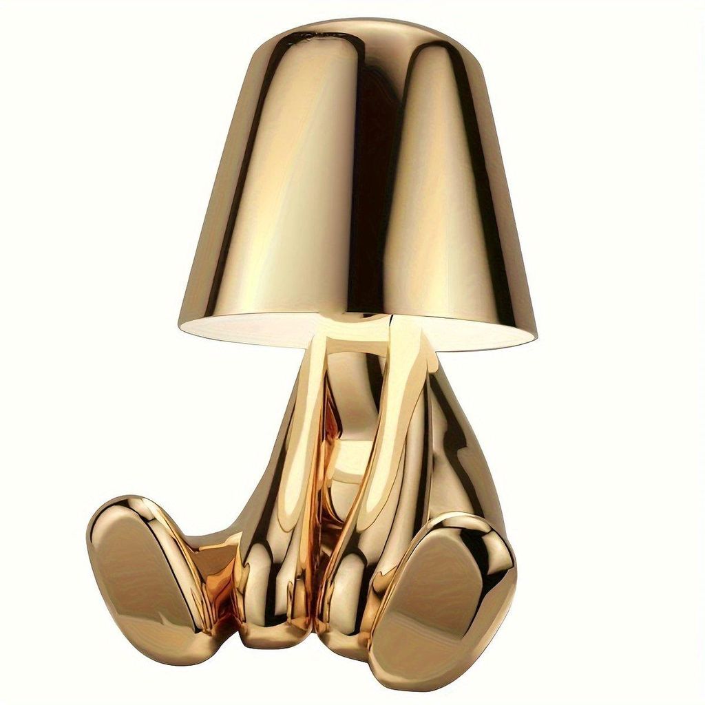 LED Tischlampe Gold Dimmbar USB Nachtlicht Deko Figur Produktbild 
