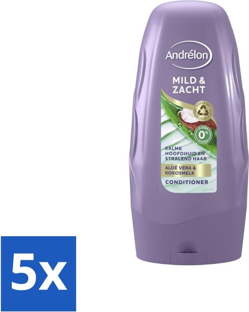 Andrélon - Mild & Soft - Spülung - 250 ml - Vorteilspack - 5 Stücke