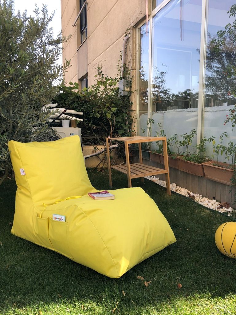 Hanah Home, Daybed - Yellow, Sitzsack, Gelb, 60 x 110 x 75 cm