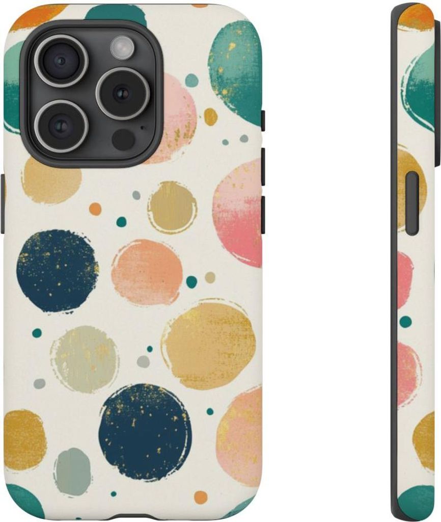 Bunte abstrakte Punkte – Hülle Kompatibel mit iPhone 15 Pro