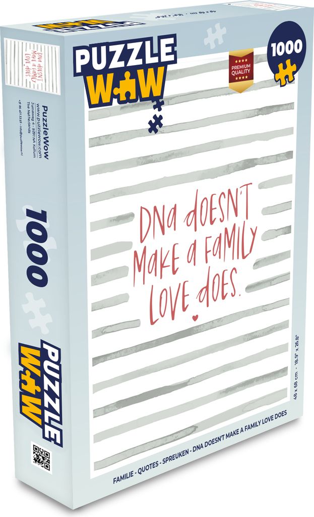 MuchoWow Puzzle 1000 Teile Familie - Zitate - Sprichwörter - DNA macht noch keine Familie - Liebe - Spielzeug - Alt und Jung - Spiele - Puzzeln