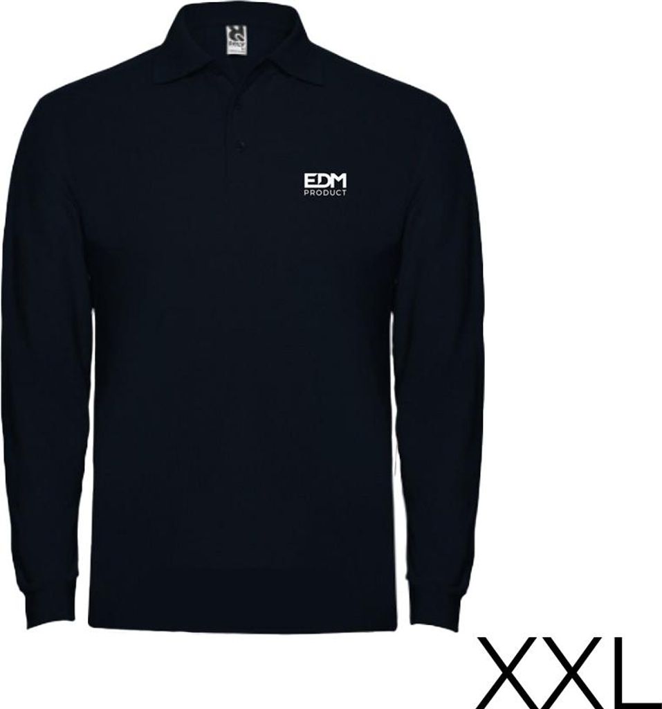 Merchandising Langarm Polo Schwarz Größe XXL 65% Polyester 35% Baumwolle Edm