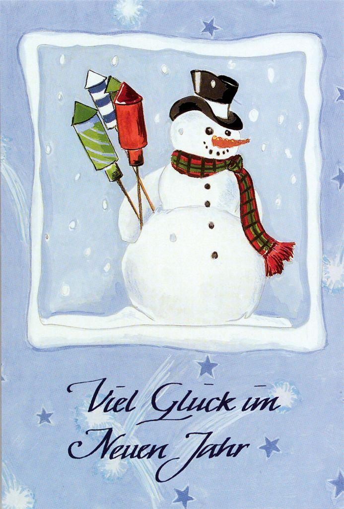 Neujahr - Glückwunschkarte im Format 11,5 x 17 cm mit Briefumschlag