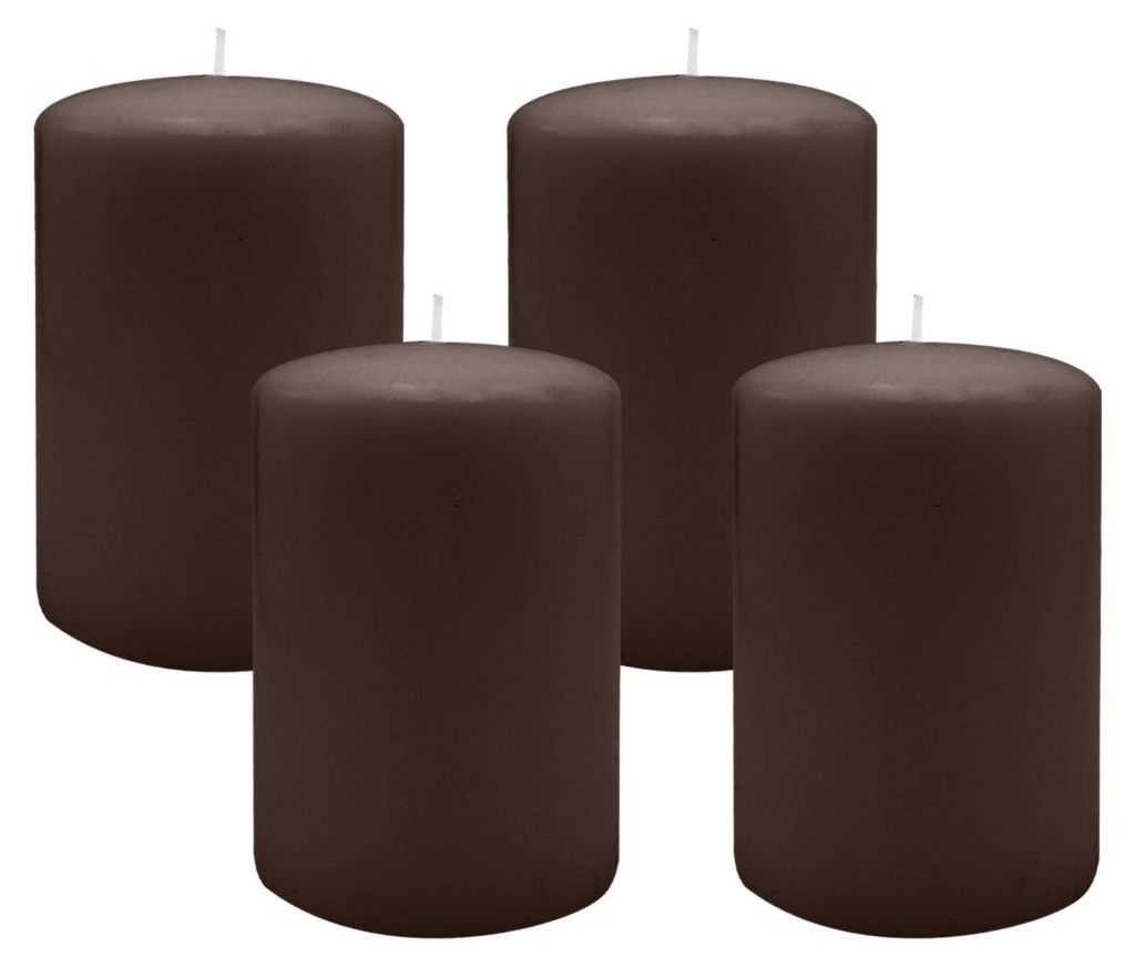 Flachkopf-Stumpenkerzen Chocolate Schokolade 60 x Ø 60 mm, 4 Stück