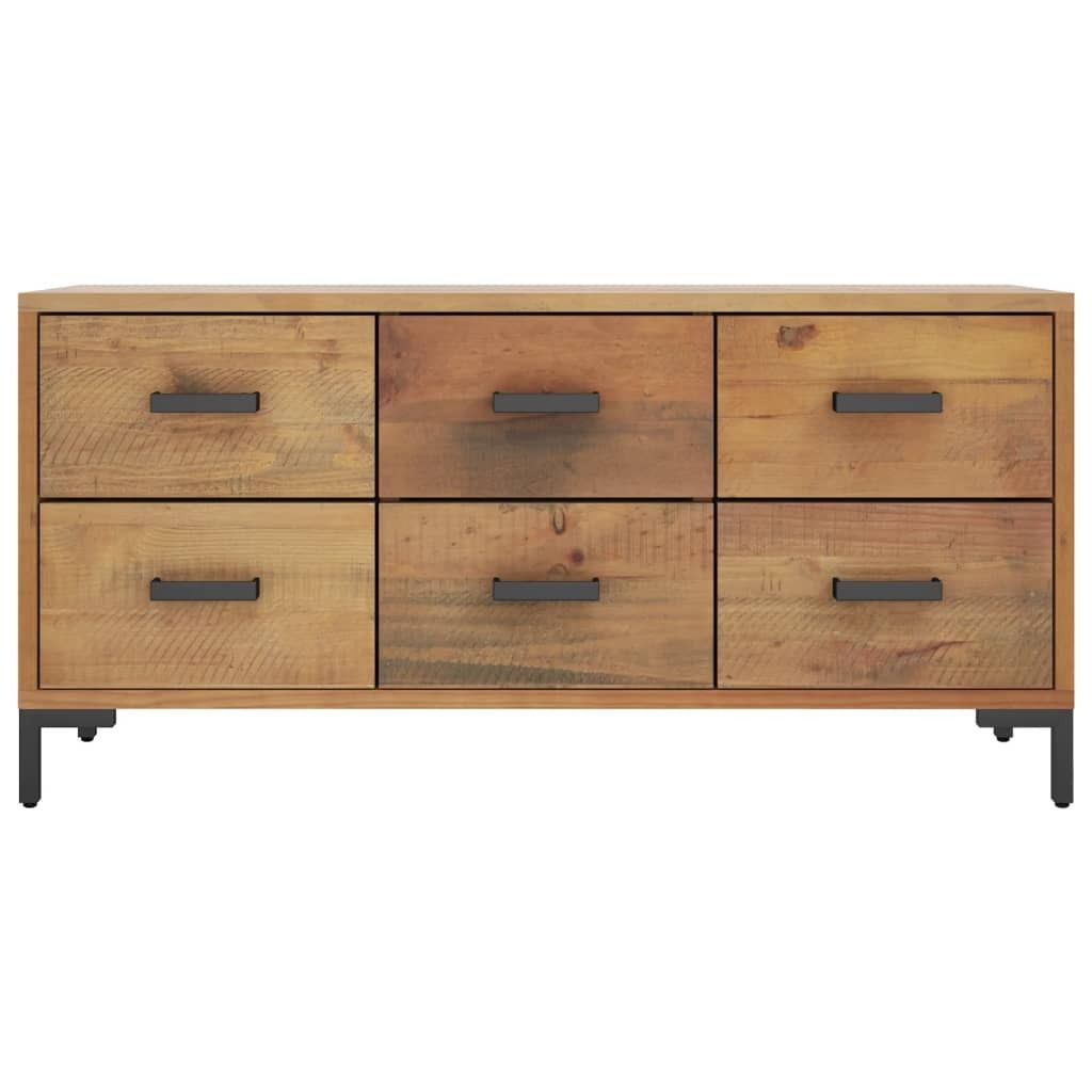 Möbel Kommode Modernes Design - Mehrzweckschrank Anrichte für Flur - Braun 110x30x45 cm Massivholz Kiefer Top6798485