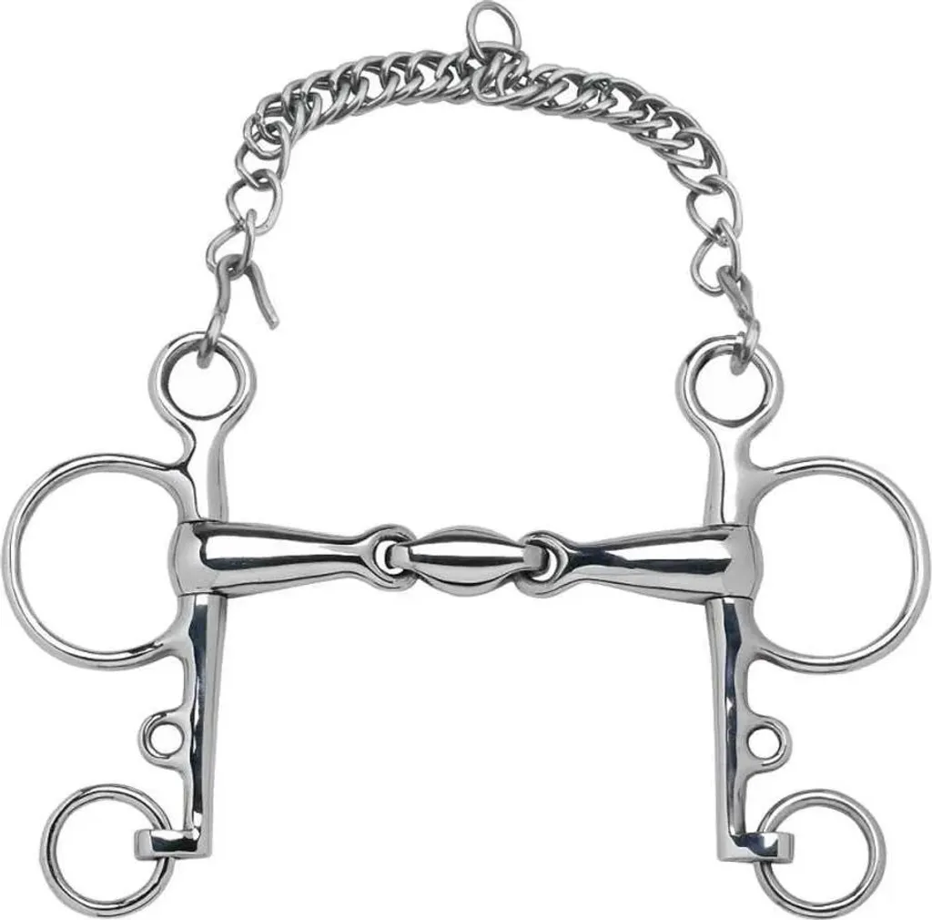 Mors Pelham équitation 110 mm inox 12.5 cm pour cheval fort et puissant