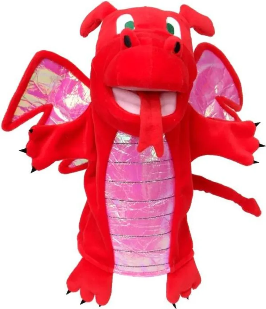 Fiesta Crafts Marionnette à Main Dragon Rouge - Jouet Fantaisie Enfant