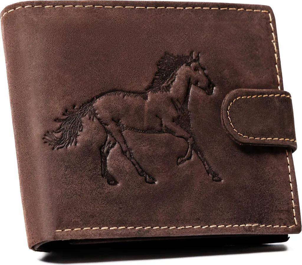 Portafoglio Uomo Pelle Marrone N992L-CHM-HORSE-BL | Stile Vintage Hunter
