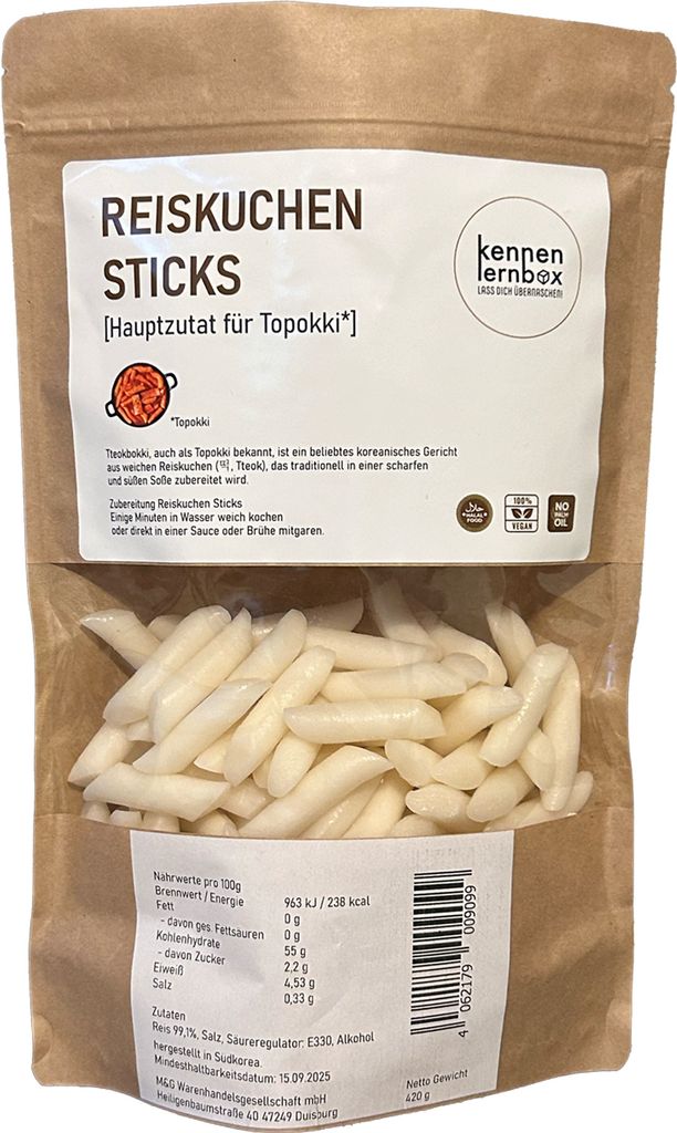 Kennenlernbox Reiskuchen Sticks | Hauptzutat für Topokki Produktbild 