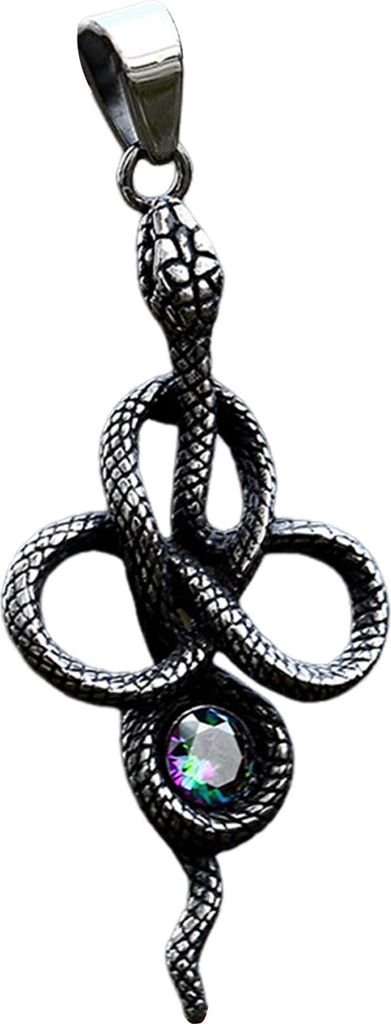 Schlangenanhänger aus Edelstahl, Vintage-Schlangenhalskette, rostfreier, gewundener Schlangenanhänger für gotischen Schmuck, Halskette E
