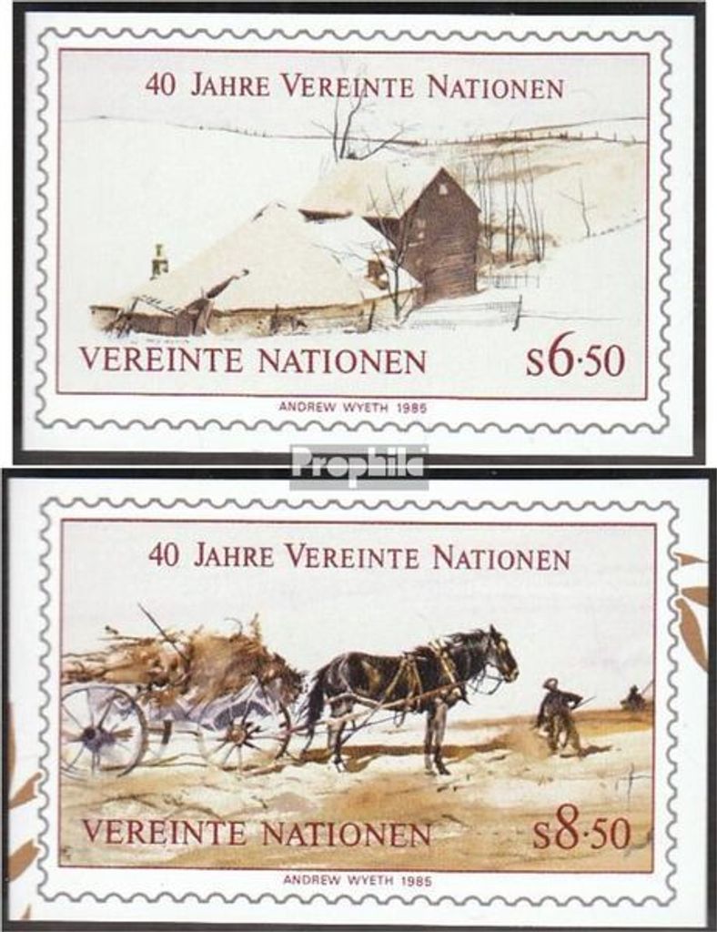 Briefmarken UNO - Wien 1985 Mi 51B-52B (kompl.Ausg.) gestempelt 40 Jahre UNO