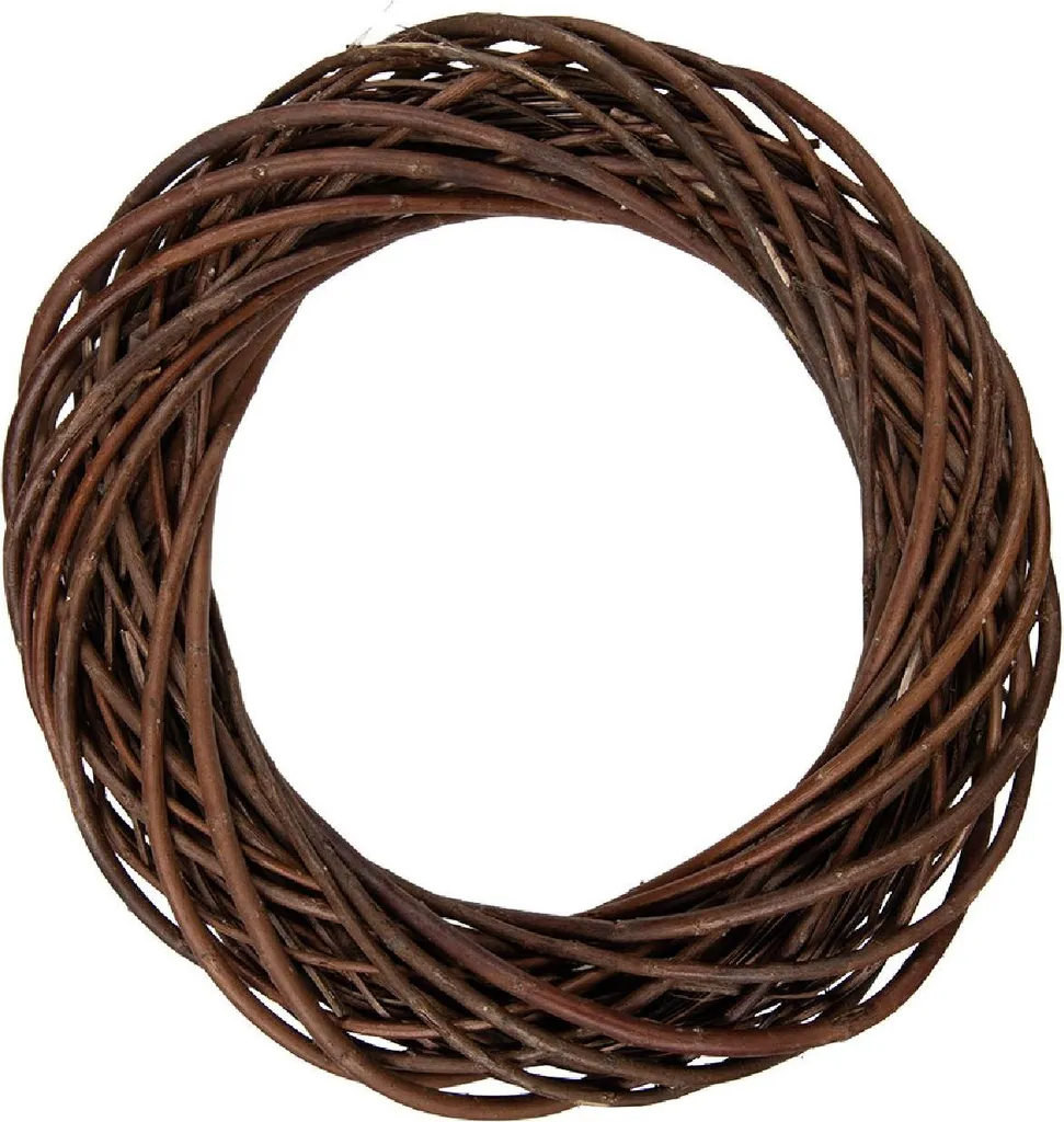 Guirlande de Noël en rotin brun 50 cm Clayre & Eef : base déco durable Ø50
