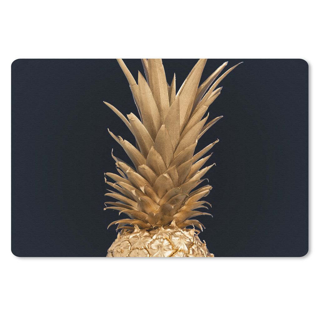 MuchoWow Mauspad Mousepad Ananas - Gold - Farbe - Schwarz - Obst - Luxus 27x18 cm - Mousepads - Maus Mat - Pad - Mausunterlage - Büroartikel - D...
