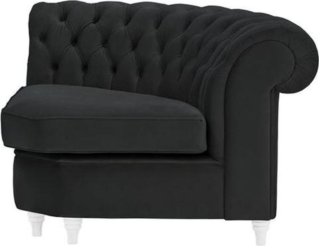 Chesterfield Modul - Eckmodul, abgerundet-Velluto-20-white