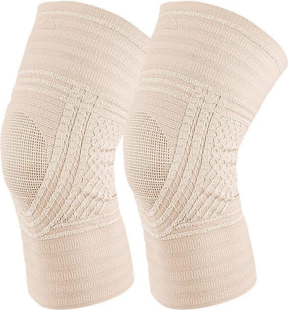 INF Atmungsaktive Kniebandage mit Hohlraum - Anti-Rutsch Knieschützer für Sport und kalte Beine, 2er Pack L
