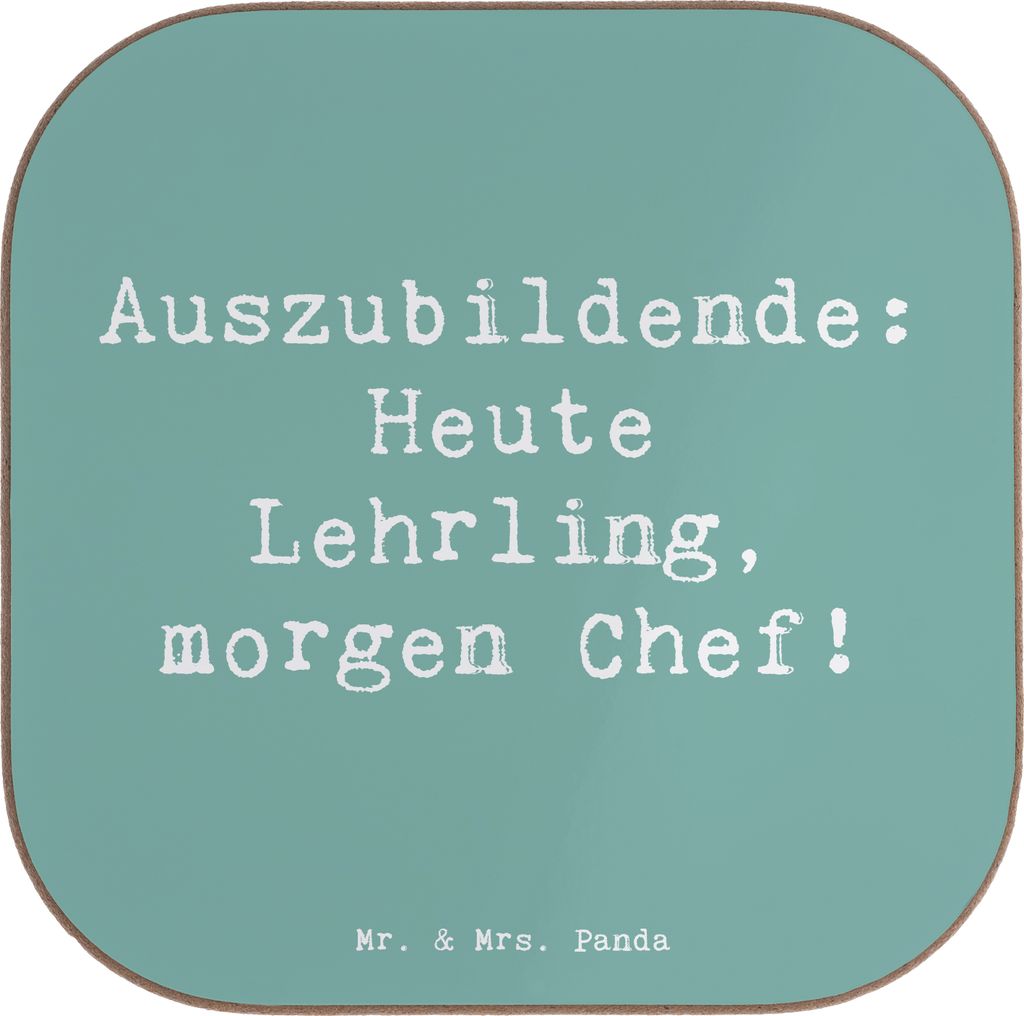 Mr. & Mrs. Panda Untersetzer für Gläser Spruch Auszubildende Chef - Meeresbrise - Geschenk, Berufsalltag, Lehrling, gläseruntersetzer, Tischunte...