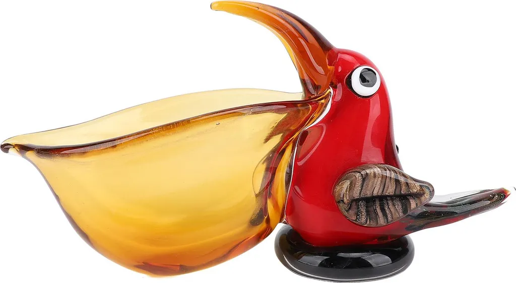 Scultura Uccello Design con Vassoio Vetro - Arredo Interni Moderno
