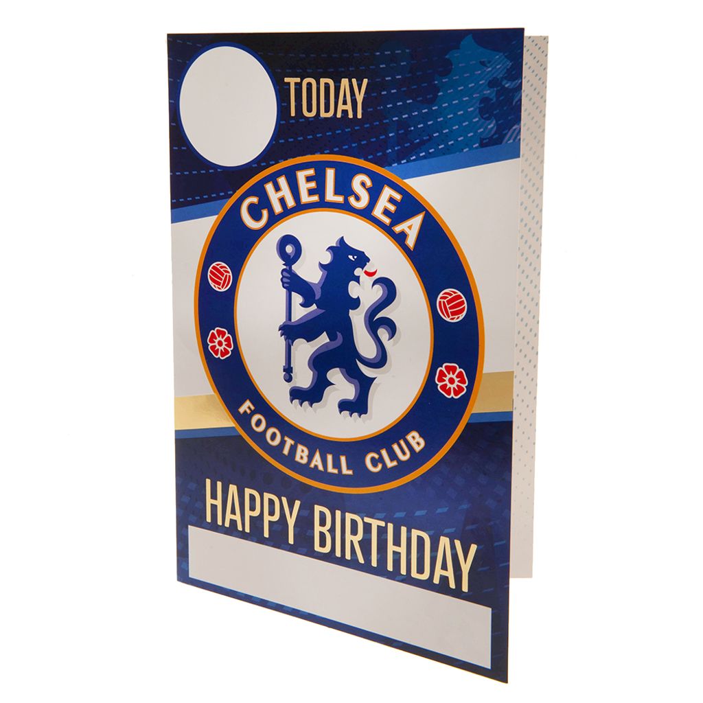 Chelsea FC - Geburtstagskarte mit Aufklebern TA11266 (22 cm x 15 cm) (Blau/Gold/Weiß)