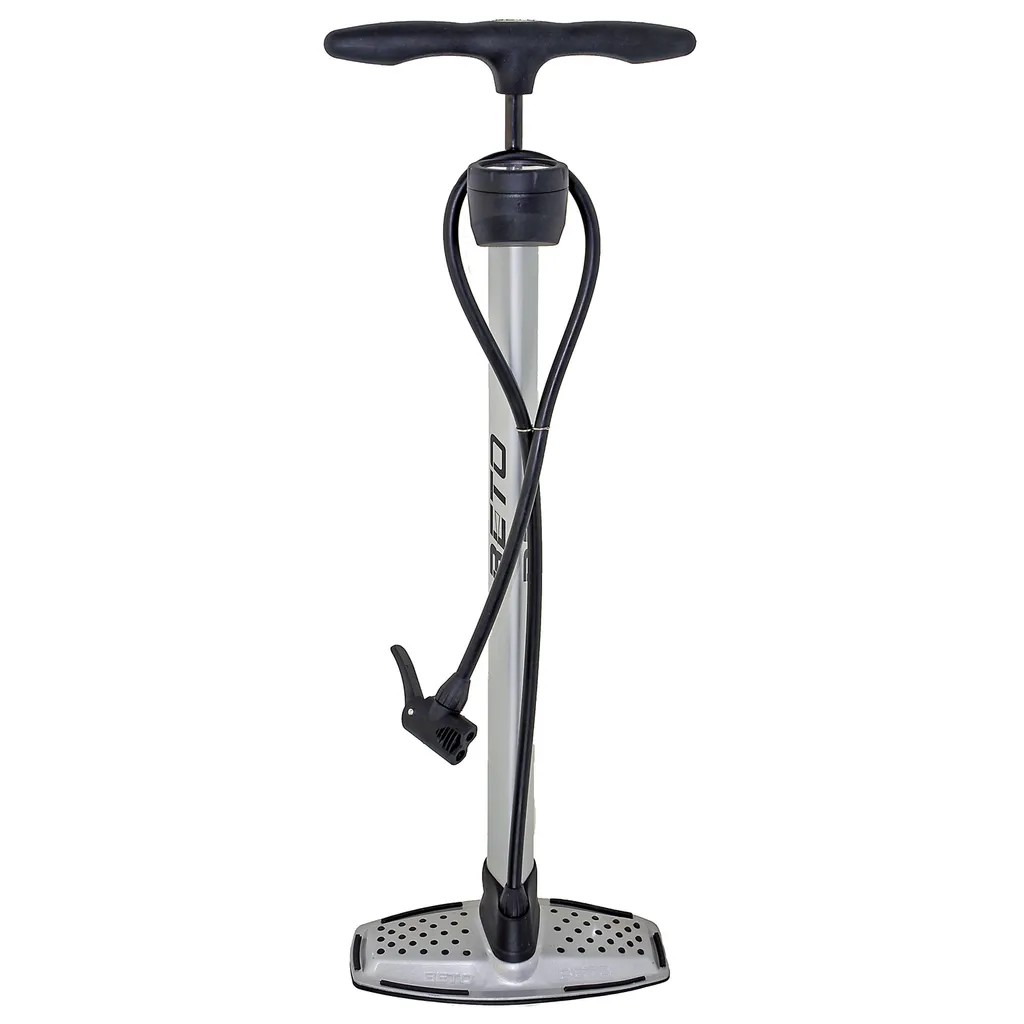 Pompe à vélo à pied universelle en aluminium pression 11 bars max robuste