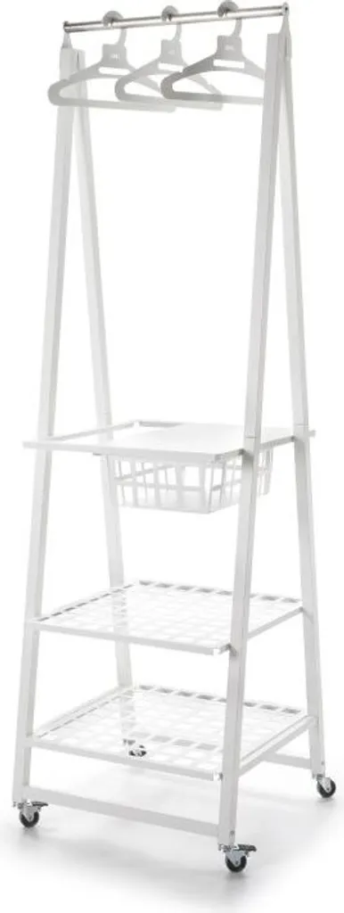 Portemanteau à Roulettes URBAN Blanc : Fini le Désordre dans l'Entrée