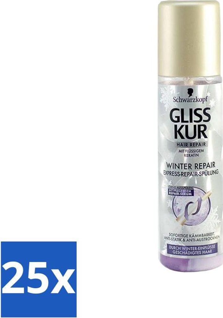 Gliss-Kur - Anti-Tangle Spray - Winter Repair - Leichtes Kämmen - 200 ml - Vorteilspack - 25 Stücke