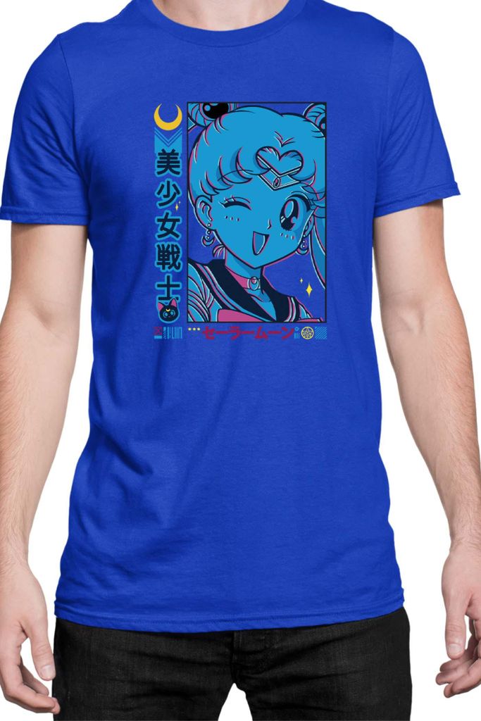 Herren T-Shirt Japan Manga Anime Comics Animation Sailor Anime Manga Moon 11, Man L / Blau