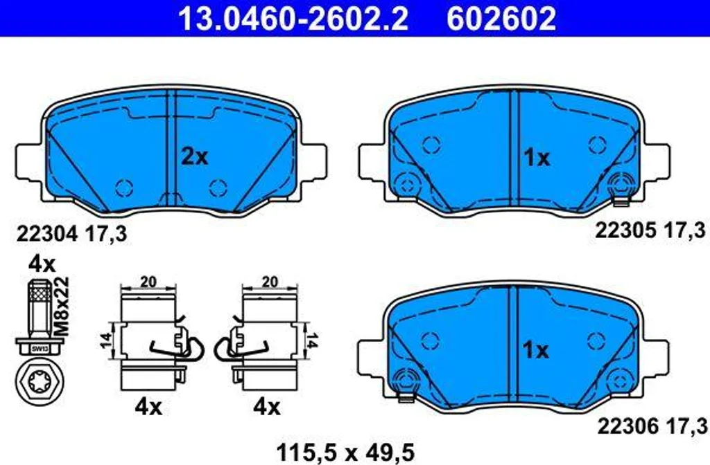 Plaquettes de Frein OE 77367145 ATE Haute Performance pour Disque Avant