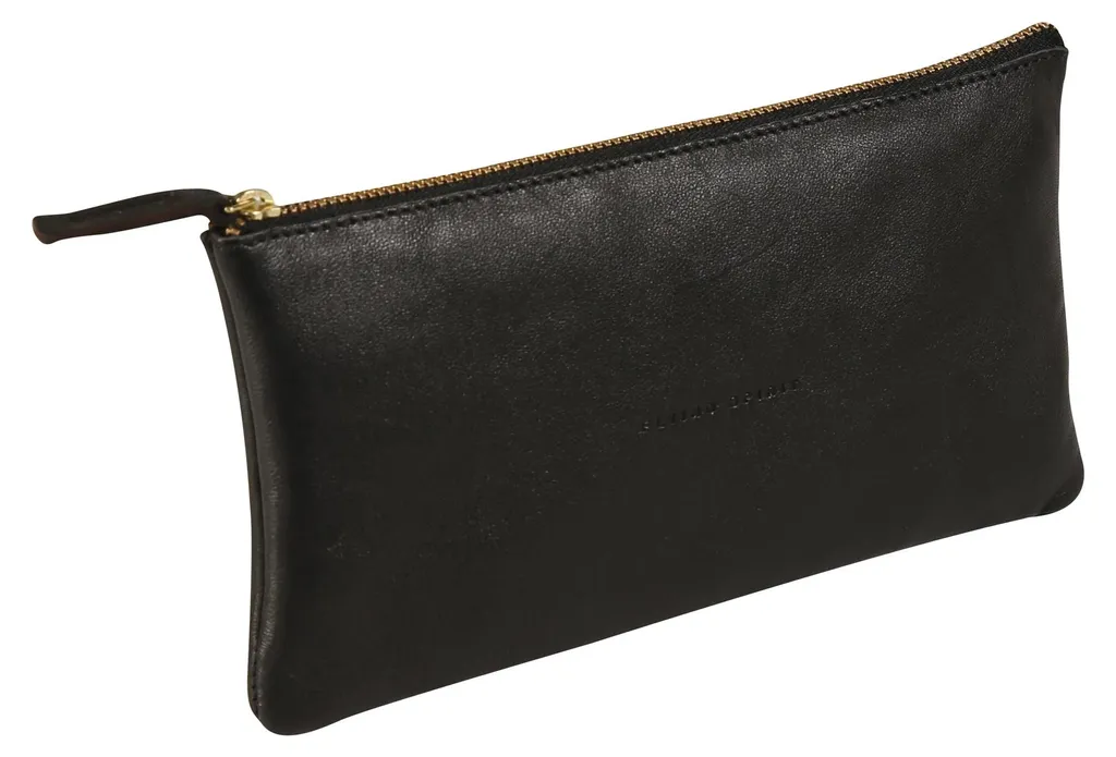 Clairefontaine Flying Spirit Trousse Fourre-tout en Cuir Noir 22x11 cm