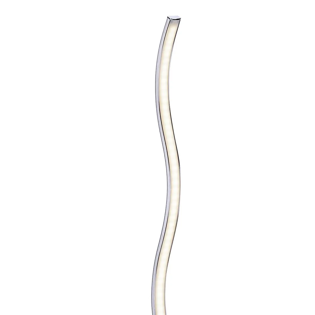 Lampadaire Design Vague Argenté avec LED Intégrées 120cm - Forme Incurvée - 18