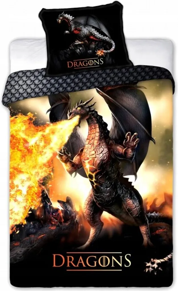 Faro Tekstylia Dragons 027 Biancheria da Letto 140x200 100% Cotone - 1