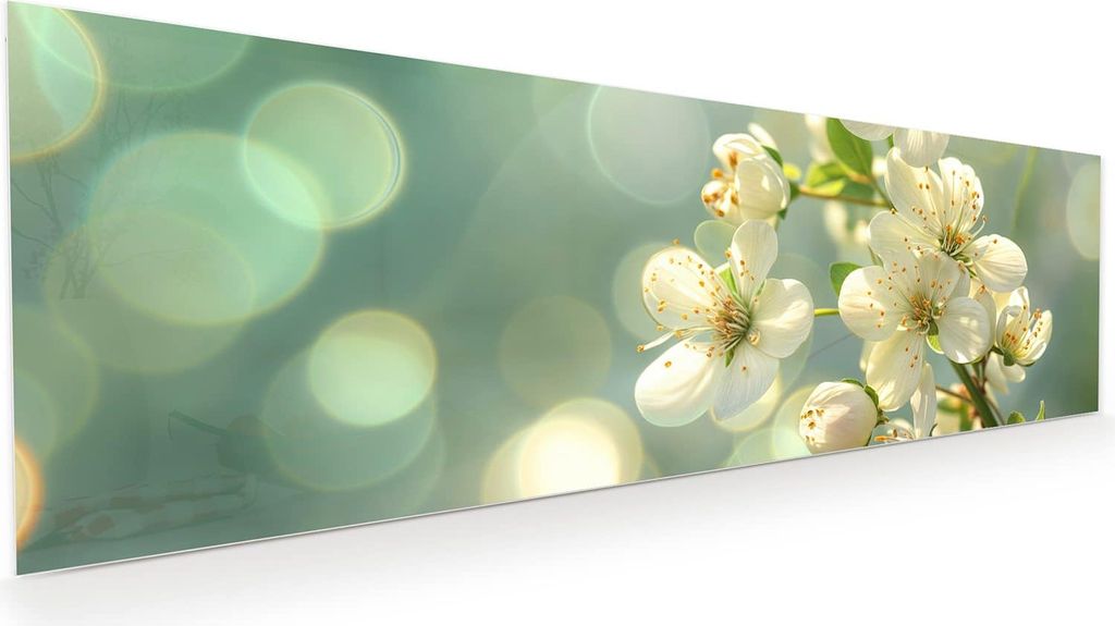 Glasbild 120x40cm in XXL für Wohnzimmer, Schlafzimmer Motiv Frühlingserwachen