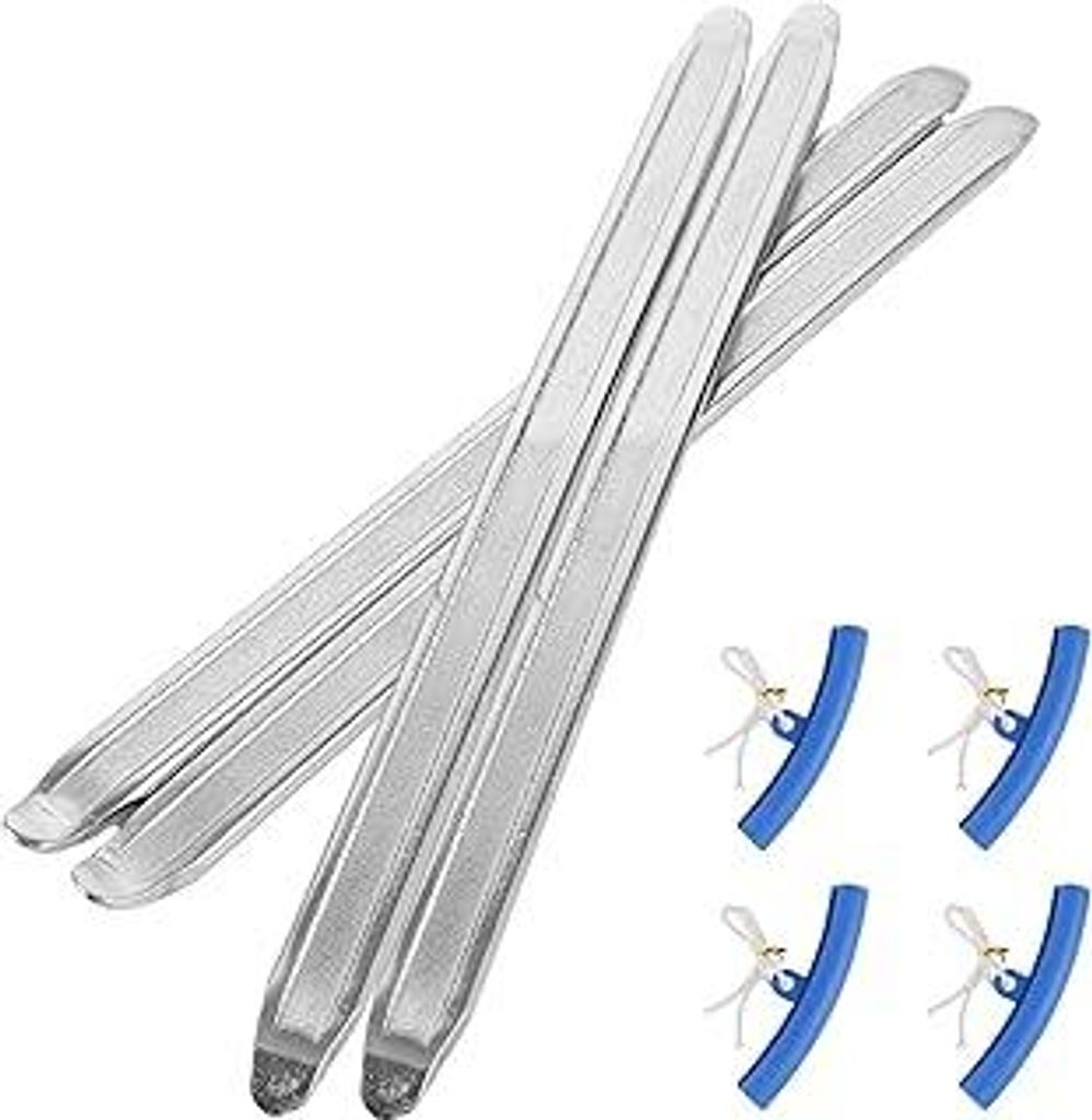 4 Stück Montiereisen Reifen, 30cm Fahrrad Reifenheber mit 4 Felgenschützern, Montierhebel Motorrad aus Manganstahl, Reifenmontierhebel für Motor...