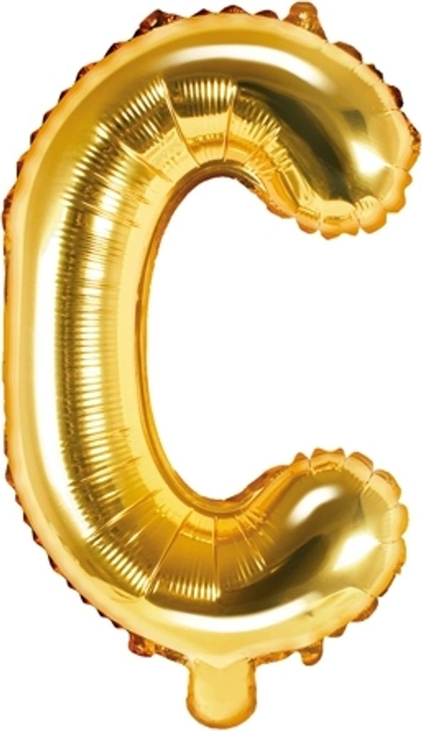 Balon foliowy Litera C 35cm złoty na ślub urodziny Zdjęcie produktu 1