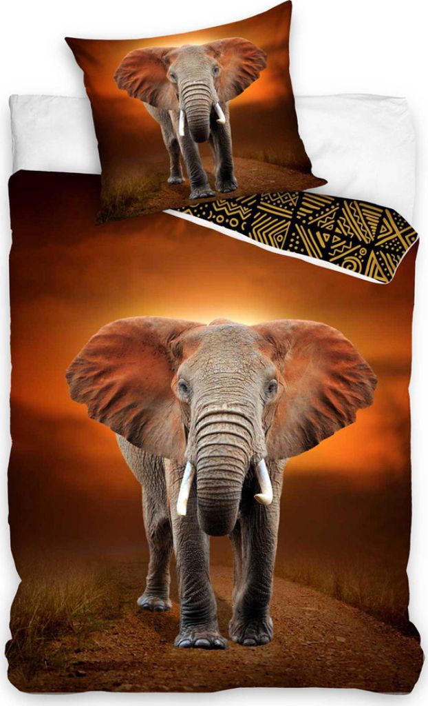Baumwollbettwäsche Elefant Etno