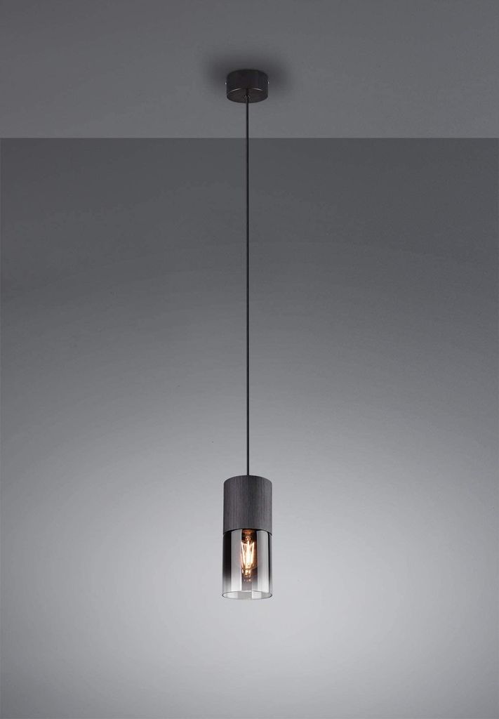 Trio Leuchten Pendelleuchte Robin Metall Schwarz matt Glas Produktbild 