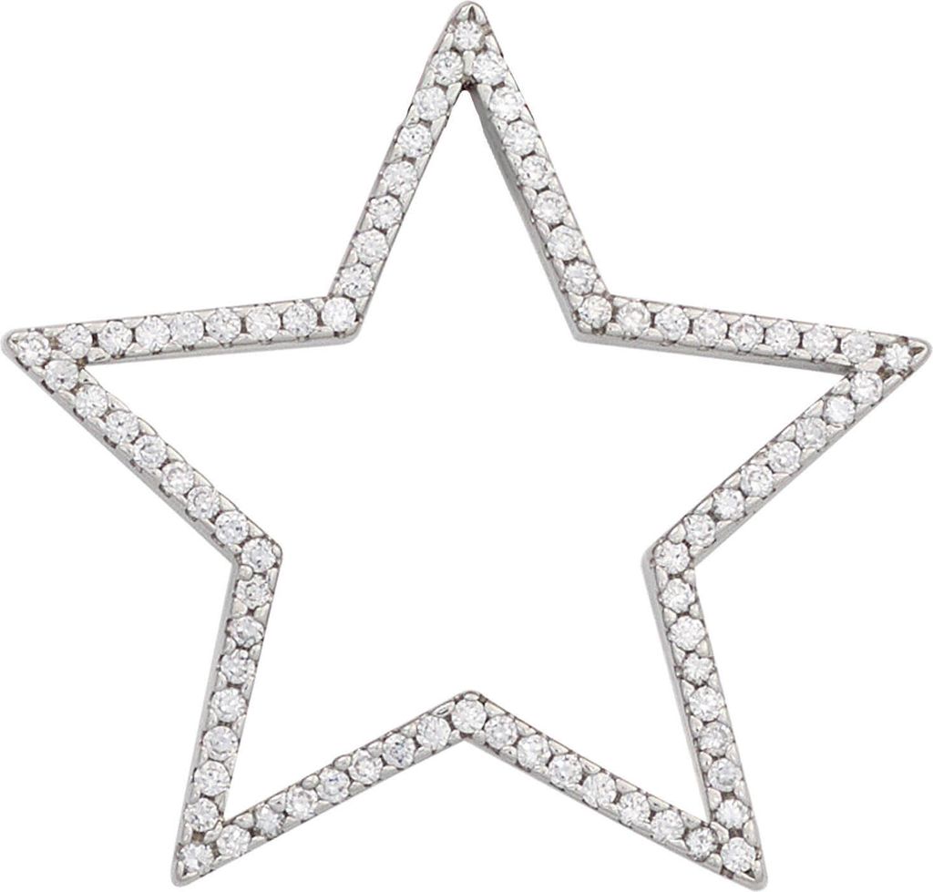 Anhänger Stern Sternchen 925 Silber viel weiße Zirkonia am Rand Silberanhänger