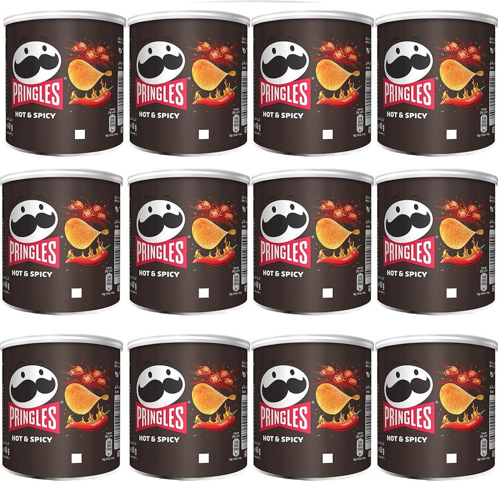 Verpackungsbild Pringles Hot und Spicy Stapelchips würzig und scharf 40g 12er Pack
