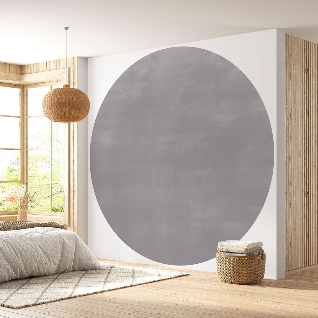Runde Tapete / Kreis - Lumaléa - Perlgrau - Trendfarbe - Premium-Papier 185 g, abwaschbar - Durchmesser 90 cm