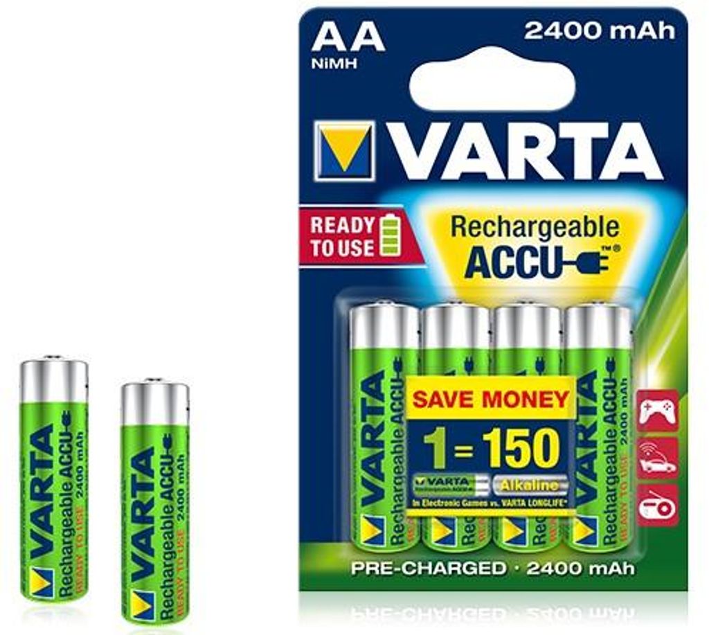 1x4 Varta RECHARGE ACCU Power 2400 mAH AA Mignon NiMH Produktbild 