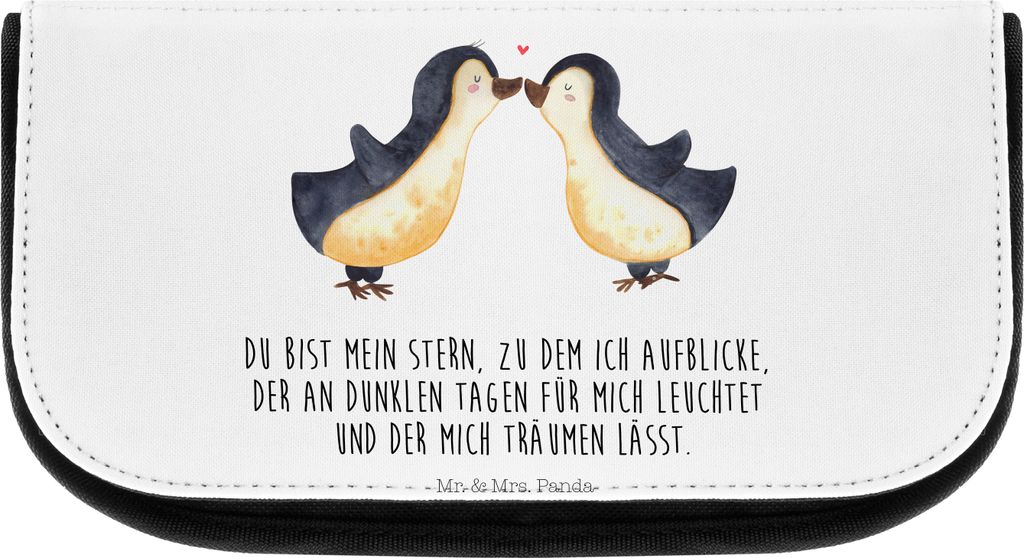 Mr. & Mrs. Panda Kosmetiktasche Pinguin Liebe - Weiß - Produktbild 