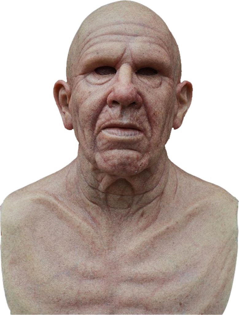 Maske für alte Männer für Erwachsene, realistische Vollkopfbedeckung aus Latex für ältere Menschen mit lebensechten Falten für Halloween-Mask...