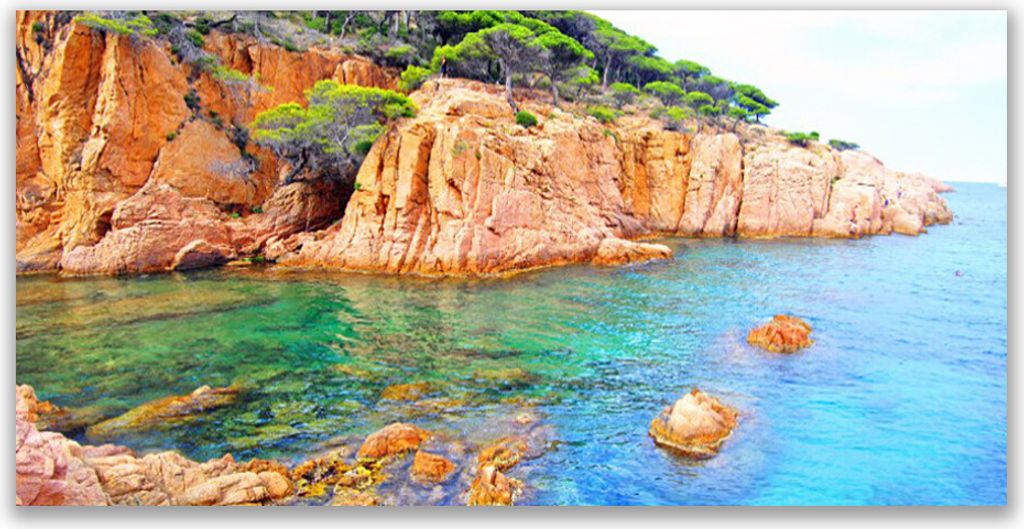 Glasbilder 140x70 Wandbild Druck auf Glas Gesteine Meer Landschaft