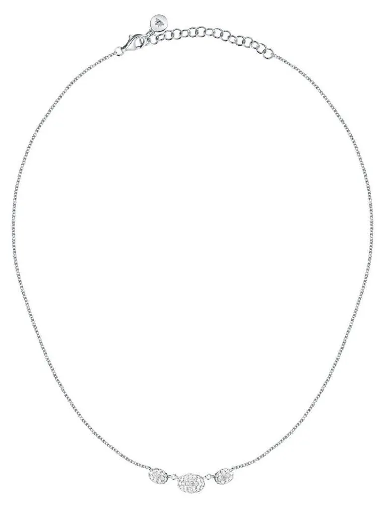 Collier en argent SAZB03 avec pendentif zircone cubique transparente pavé