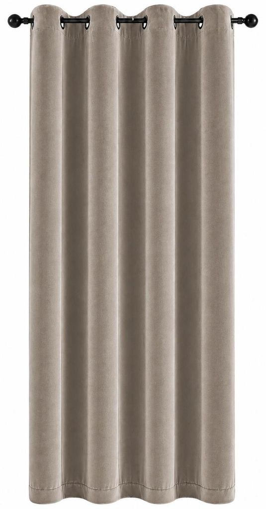 Verdunkelungsvorhang Samt weich 140x225 cm Taupe Ösen Produktbild 