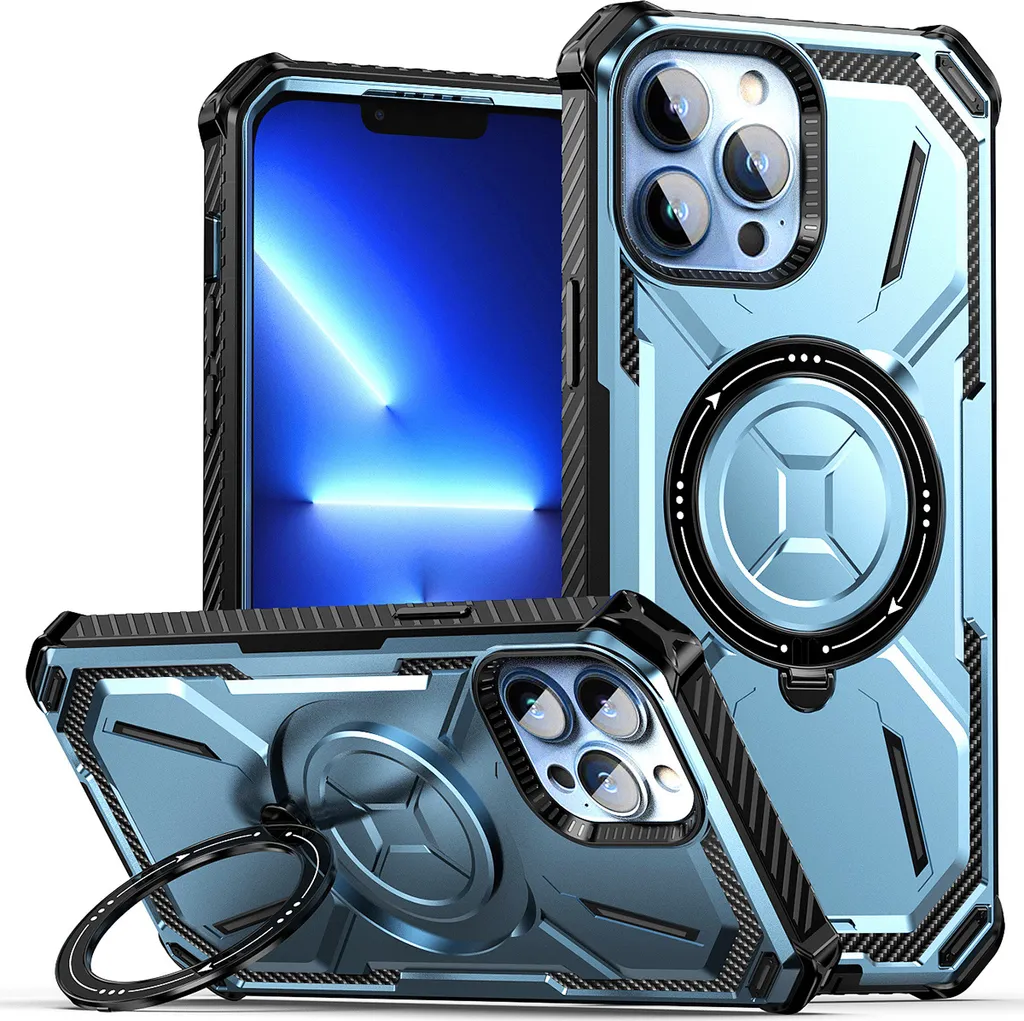 Custodia iPhone 13 Pro Max Blu Magnetica Magsafe con Supporto